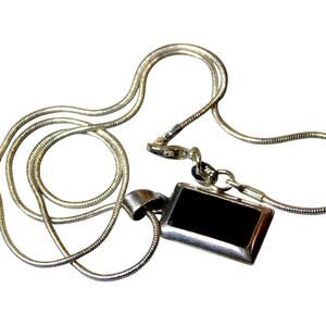 Stone of Obsius Minimalist 925 Silver Necklace